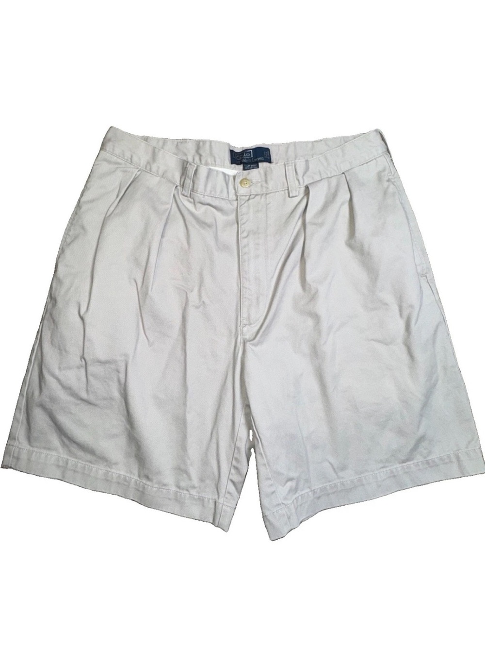 Vintage Polo Ralph Lauren Tyler Shorts Men 38 Brown Khaki Pleated Chino Twill 8”